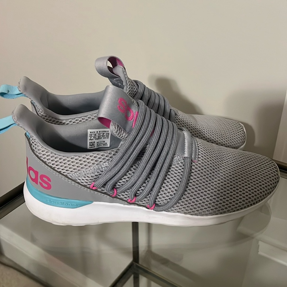 Adidas Lite Racer Grey/Pink/Blue Size 7
